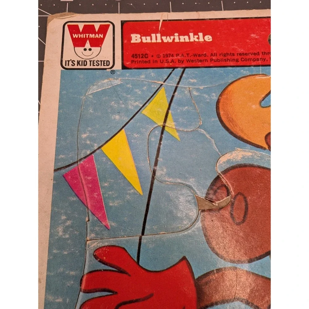 Whitman Bullwinkle Rocky‎ Circus Theme Frame-Tray Puzzle 4512C Jay Ward 1974